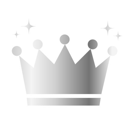 Silver crown icon isolated on white background. Royal symbol. Vector illustration. A simple icon of a sparkling crown, silver.のイラスト素材