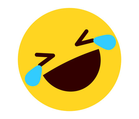 Funny Emoticon Vector. Flat design style eps 10.
Laughing out loud with tears Emoji, emoticon, facial expression illustration.のイラスト素材
