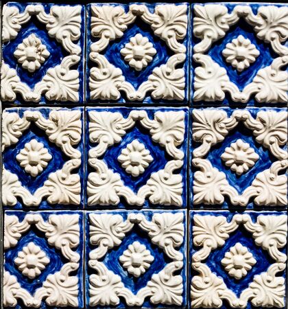 Decorative Wall of Tiles in Portoの写真素材