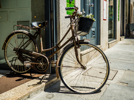 Vintage bicycle as a decoration pieceの写真素材