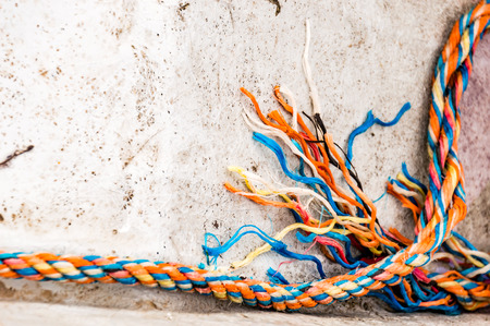 Tip of a cutted ropeの写真素材