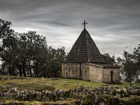 The third building standing in Citanea de Briteiros, the churchの写真素材