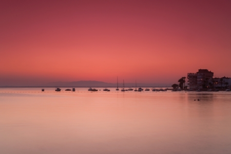 Near the beach we can see a different types of sunsetsの写真素材