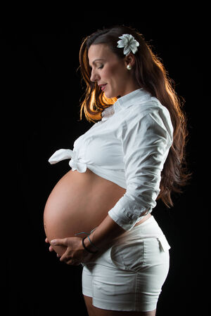 big belly pregnant womanの写真素材