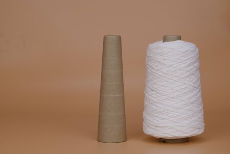 Packaging. Compare the quantity rope for bundle parcel box to the center core.の写真素材