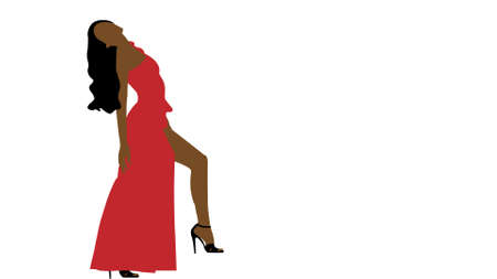 Woman Red Dress Fashion Isolated on white background.のイラスト素材