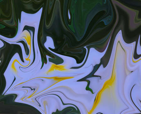 Full frame liquid marble green-white tone background and texture.