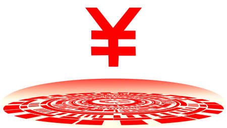 May 3, 2021. Bangkok Thailand. Yuan cryptocurrency web template. Technology for digital currency.のイラスト素材