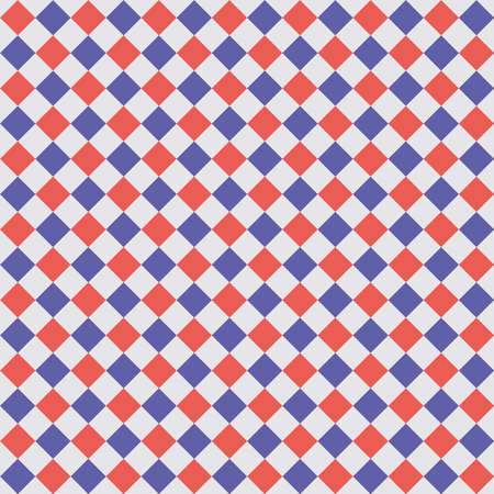 Abstract illustration square shape red and blue isolated on white background. Seamless pattern.のイラスト素材