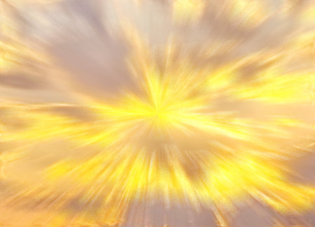 Golden Abstract Light Burst with Radiant Energy for Bright Artistic Digital Backgroundの写真素材