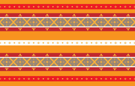 Abstract geometric and tribal patterns, usage design local fabric patterns, Design inspired by indigenous tribes. Seamless geometric Vector illustrationのイラスト素材