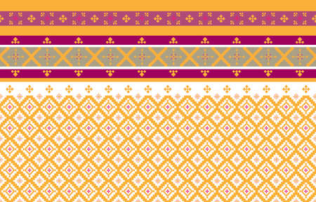 Abstract geometric and tribal patterns, usage design local fabric patterns, Design inspired by indigenous tribes. geometric Vector illustrationのイラスト素材