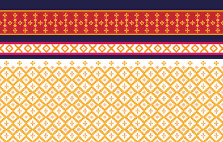 Abstract geometric and tribal patterns, usage design local fabric patterns, Design inspired by indigenous tribes. geometric Vector illustrationのイラスト素材