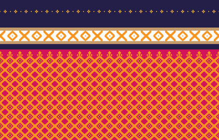 Abstract geometric and tribal patterns, usage design local fabric patterns, Design inspired by indigenous tribes. geometric Vector illustrationのイラスト素材