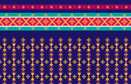 Abstract geometric and tribal patterns, usage design local fabric patterns, Design inspired by indigenous tribes. geometric Vector illustrationのイラスト素材