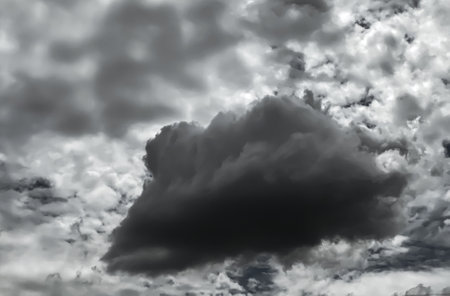 The rain clouds that were formed causing a thunderstorm