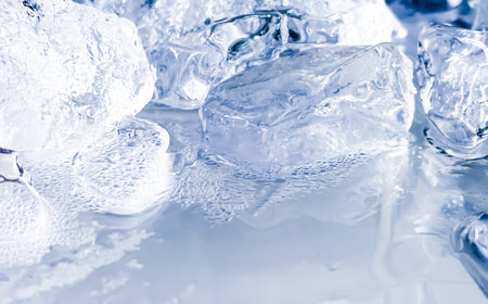 The ice cube shape has been adjusted to add color,It will help refresh and make you feel good. Ice backgroundの写真素材
