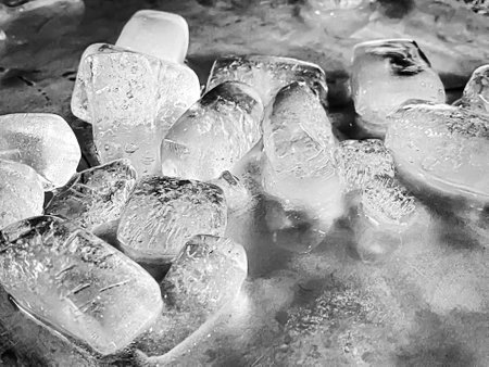 The ice cube shape has been adjusted to add color,It will help refresh and make you feel good. Ice backgroundの写真素材