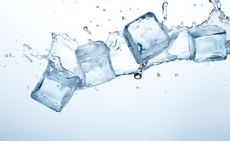 Icecubes background, ice cube texture, ice wallpaper It makes me feel fresh and feel good. In the summer,Drinks will make us feel relaxed, Made for beverage business. Generative AIの素材