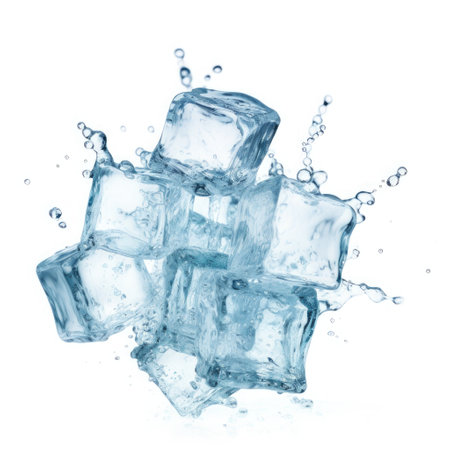 Icecubes background, ice cube texture, ice wallpaper It makes me feel fresh and feel good. In the summer,Drinks will make us feel relaxed, Made for beverage business. Generative AIの素材