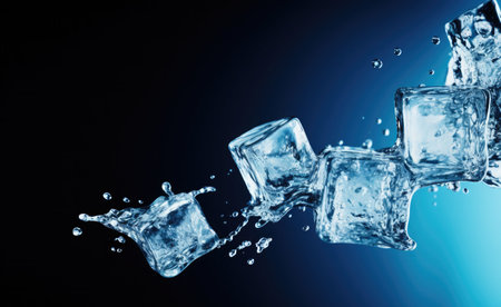 Icecubes background, ice cube texture, ice wallpaper It makes me feel fresh and feel good. In the summer,Drinks will make us feel relaxed, Made for beverage business. Generative AIの素材
