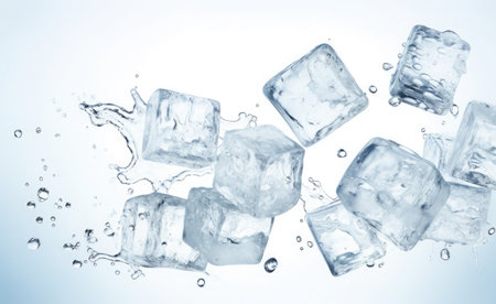 Icecubes background, ice cube texture, ice wallpaper It makes me feel fresh and feel good. In the summer,Drinks will make us feel relaxed, Made for beverage business. Generative AIの素材