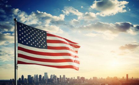 USA independence day It is a declaration of independence and democracy.The 4th of July is the Independence Day of the United States. A celebration and democracy. Generative AIの素材