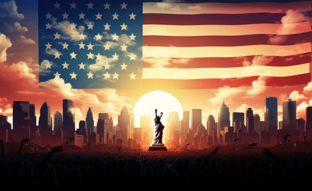 USA independence day It is a declaration of independence and democracy.The 4th of July is the Independence Day of the United States. A celebration and democracy. Generative AIの素材