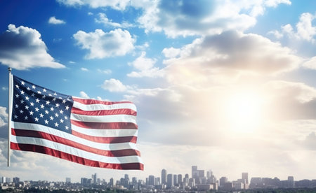 USA independence day It is a declaration of independence and democracy.The 4th of July is the Independence Day of the United States. A celebration and democracy. Generative AIの素材