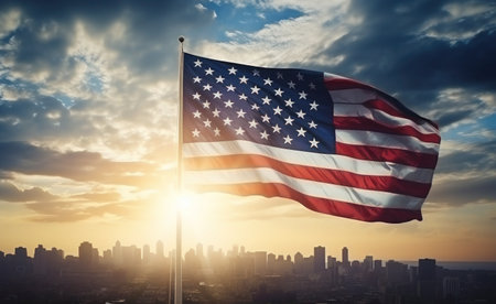 USA independence day It is a declaration of independence and democracy.The 4th of July is the Independence Day of the United States. A celebration and democracy. Generative AIの素材