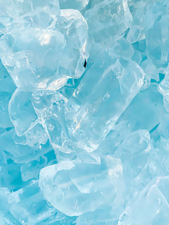 Ice cubes background, ice cube texture, ice wallpaper It makes me feel fresh and feel good. In the summer, ice and cold drinks will make us feel relaxed, Made for beverage businessの写真素材