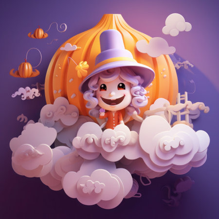 Happy halloween, kids will enjoy the halloween festival, the ghosts will come out on the halloween festival.Generative Aiの素材