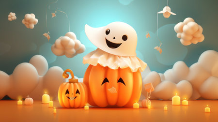 Happy halloween, kids will enjoy the halloween festival, the ghosts will come out on the halloween festival.Generative Aiの素材