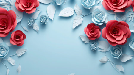 beautiful roses or flowers of love that promote the romance of couples. Love on Valentine day or wedding. It express your love.Valentine concept. Generative Aiの素材