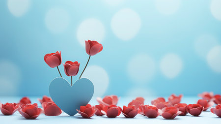 beautiful roses or flowers of love that promote the romance of couples. Love on Valentine day or wedding. It express your love.Valentine concept. Generative Aiの素材