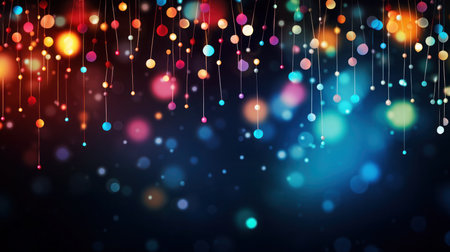 Colorful firework on colorful bokeh background. background illustration. generative aiの素材