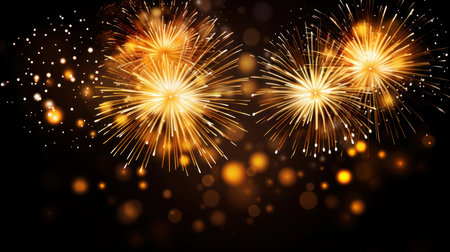 Colorful firework on colorful bokeh background. background illustration. generative aiの素材