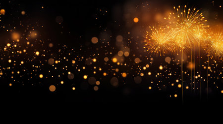 Colorful firework on colorful bokeh background. background illustration. generative aiの素材
