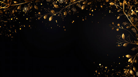 foral black bokeh background. background illustration. generative aiの素材