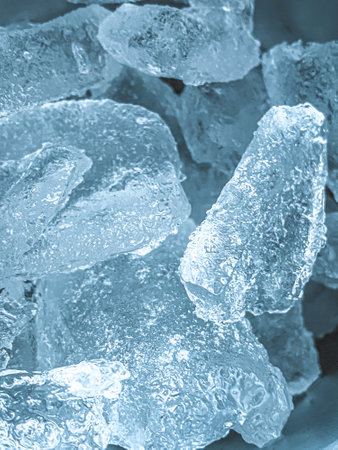 Ice cubes background, ice cube texture, ice wallpaper It makes me feel fresh and feel good. In the summer, ice and cold drinks will make us feel relaxed, Made for beverageの写真素材
