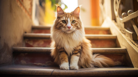 Portrait cat,cat is a cute cat and a funny,good-humored.They look cute and are good pets,easy to raise as pets.It is a playful,affectionate pet and is a favorite of the caregivers.の素材