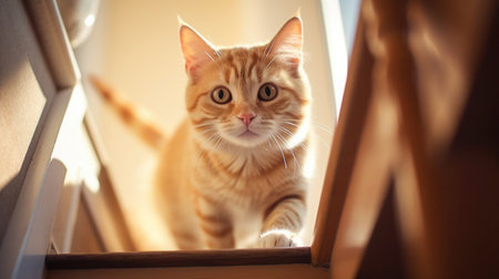 Portrait cat,cat is a cute cat and a funny,good-humored.They look cute and are good pets,easy to raise as pets.It is a playful,affectionate pet and is a favorite of the caregivers.の素材
