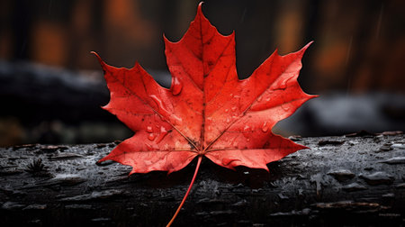 One vivid autumn colorful maple leaf in red and yellow colors. leaf color dry park close illustration forest autumn, natural season, outdoor garden leaf color dry park closeの素材