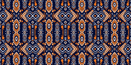 Seamless batik pattern,Seamless tribal batik pattern,and Seamless colorful pattern resemble ethnic boho, Aztec,and ikat styles.designed for use in fabric,curtain,carpet,Batikのイラスト素材