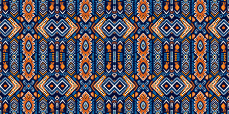 Seamless batik pattern,Seamless tribal batik pattern,and Seamless colorful pattern resemble ethnic boho, Aztec,and ikat styles.designed for use in fabric,curtain,carpet,Batikのイラスト素材