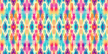 Seamless batik pattern,Seamless tribal batik pattern,and Seamless colorful pattern resemble ethnic boho, Aztec,and ikat styles.designed for use in fabric,curtain,carpet,Batikのイラスト素材
