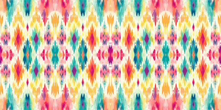 Seamless batik pattern,Seamless tribal batik pattern,and Seamless colorful pattern resemble ethnic boho, Aztec,and ikat styles.designed for use in fabric,curtain,carpet,Batikのイラスト素材