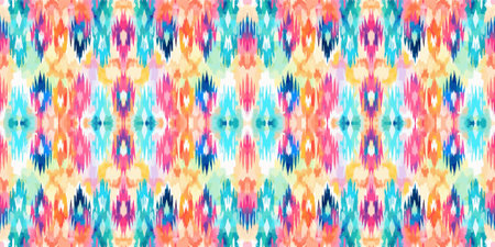 Seamless batik pattern,Seamless tribal batik pattern,and Seamless colorful pattern resemble ethnic boho, Aztec,and ikat styles.designed for use in fabric,curtain,carpet,Batikのイラスト素材