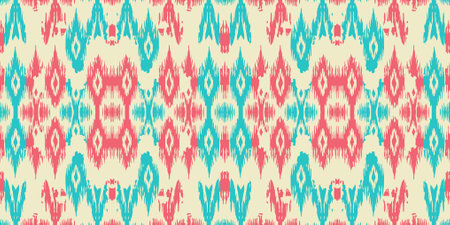 Seamless batik pattern,Seamless tribal batik pattern,and Seamless colorful pattern resemble ethnic boho, Aztec,and ikat styles.designed for use in fabric,curtain,carpet,Batikのイラスト素材