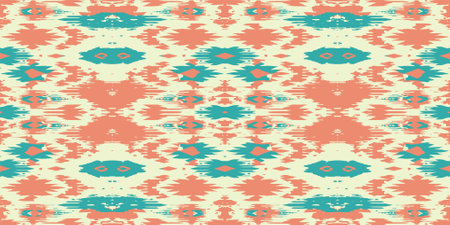 Seamless batik pattern,Seamless tribal batik pattern,and Seamless colorful pattern resemble ethnic boho, Aztec,and ikat styles.designed for use in fabric,curtain,carpet,Batikのイラスト素材